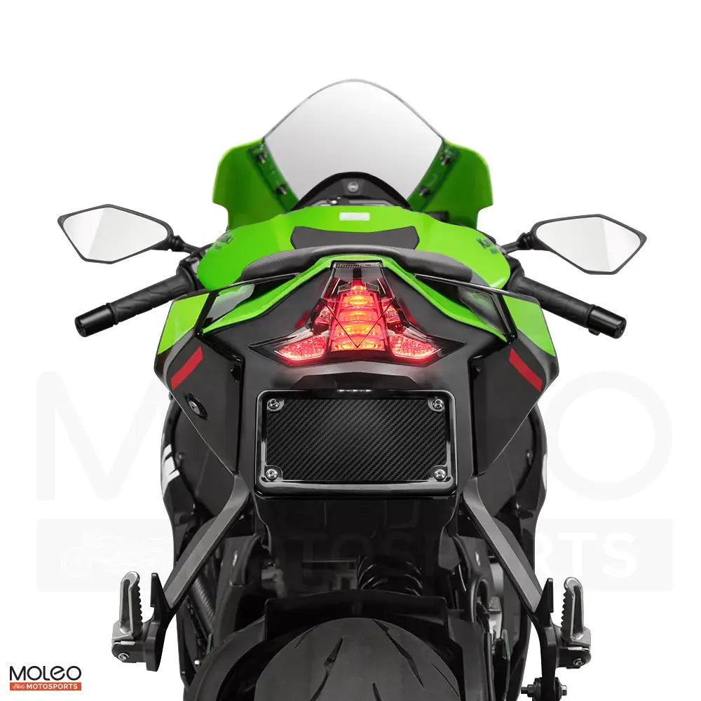 Brake light on Kawasaki ZX-10R / ZX-10RR integrated tail light blazes bright, alerting the rear vehicle fast.