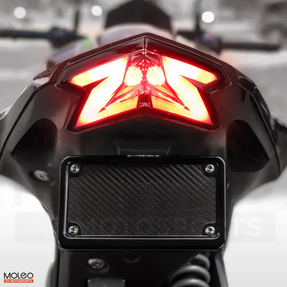 Central high-intensity LEDs explode in red during braking for traffic behind