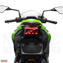 KAWASAKI Z650 / NINJA 650 tail light with a position light that emits a soft central illumination at night.