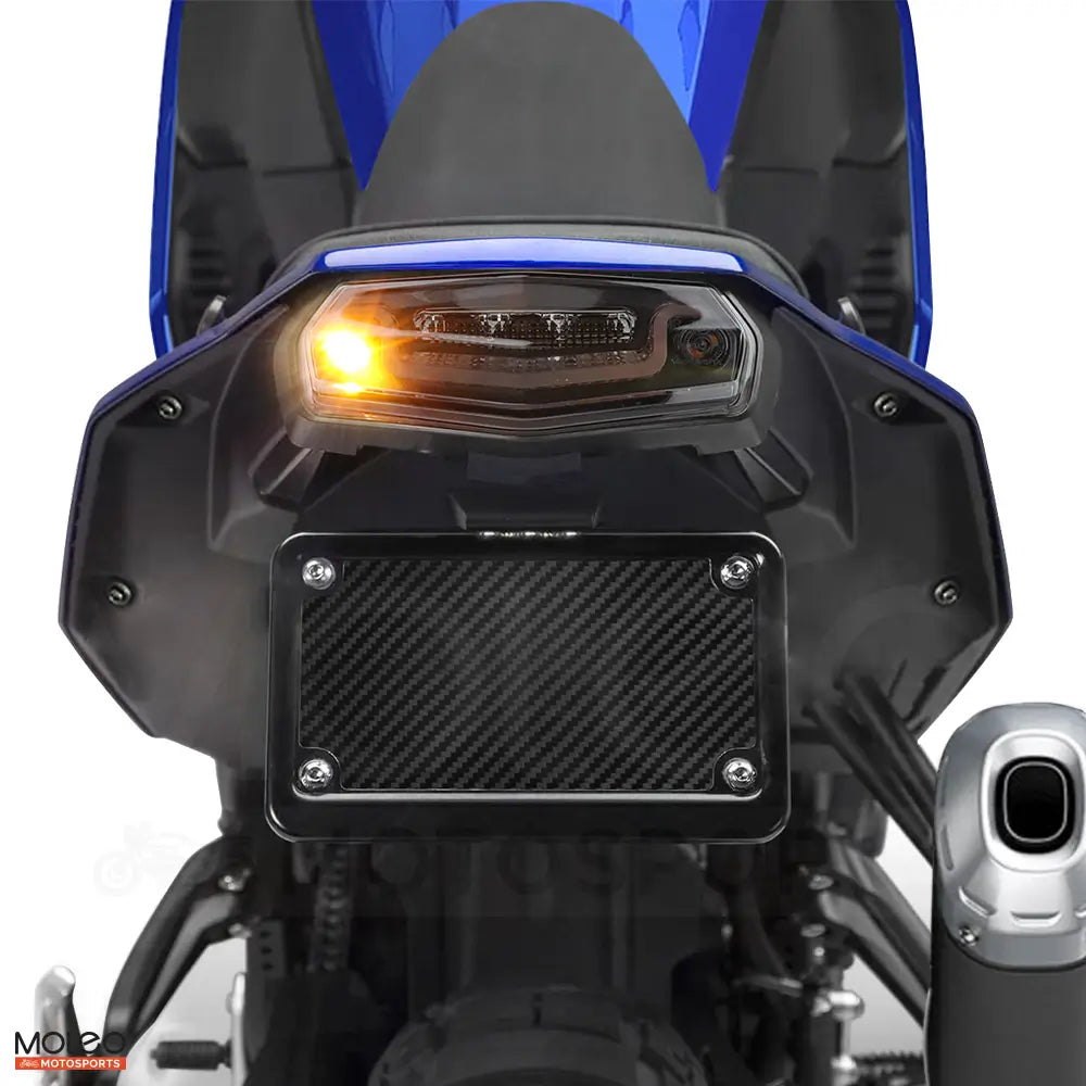 High-power LEDs make the rear turn signals of Yamaha Tenere 700 more conspicuous.