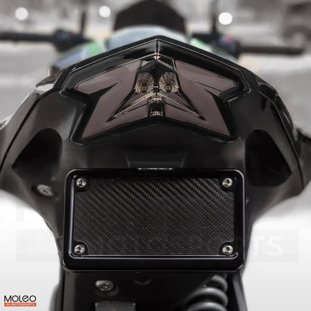 Inspired by Kawasaki's Z-lineage, the tail light combines heritage with modern LED tech