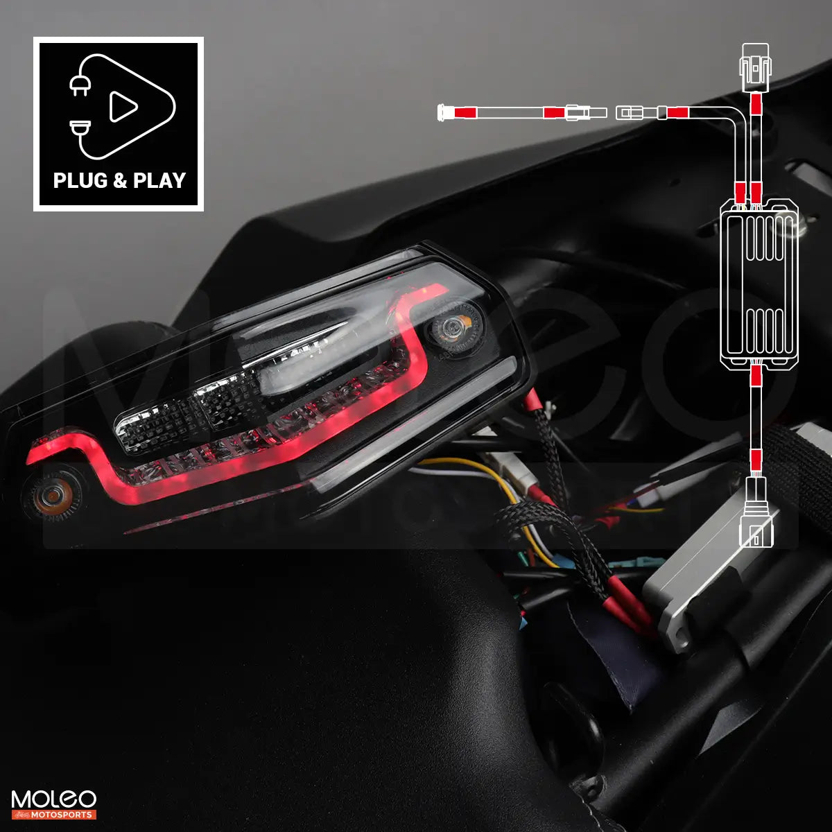 Integrated Taillight with Brake Light Modulator for Tenere 700
