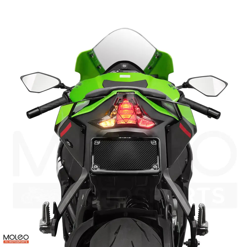 Integrated tail light for Kawasaki ZX-10R / ZX-10RR, turn & brake lights on, powerful signal for direction & stop.