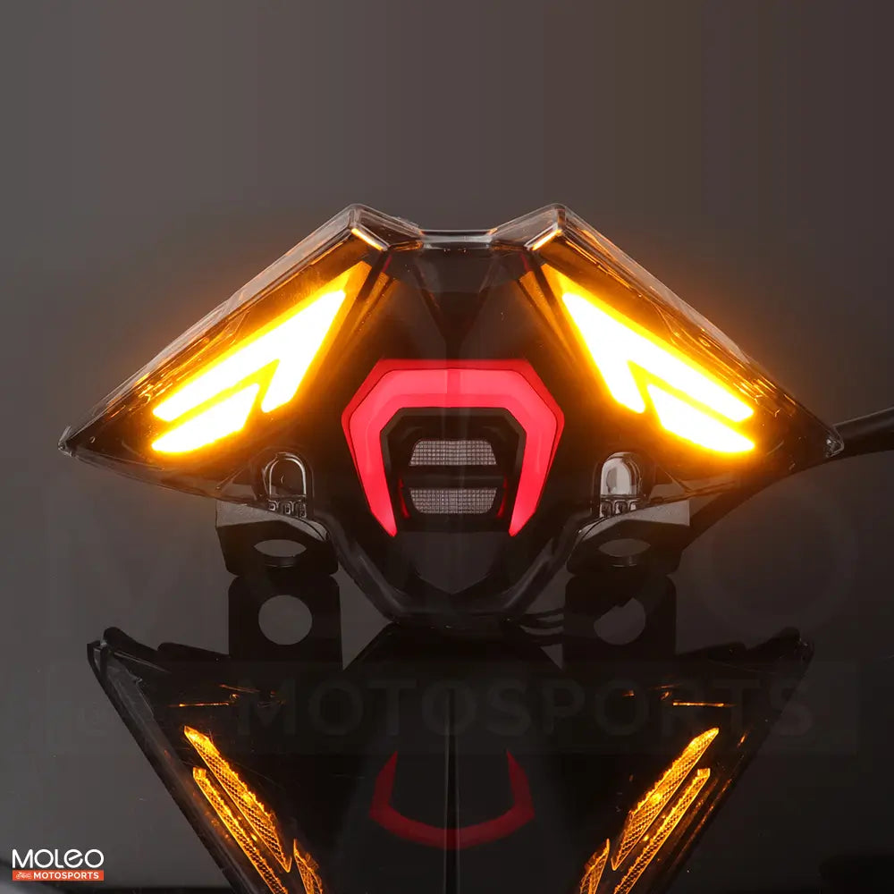 Integrated tail light for Ninja 500, featuring a high-brightness warning light