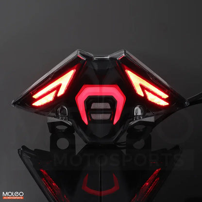Integrated tail light for Ninja 500, featuring a wing-like design