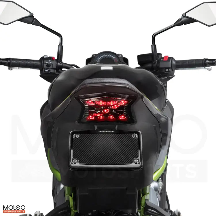 Integrated tail light with built-in turn signals is powered by super-bright LEDs