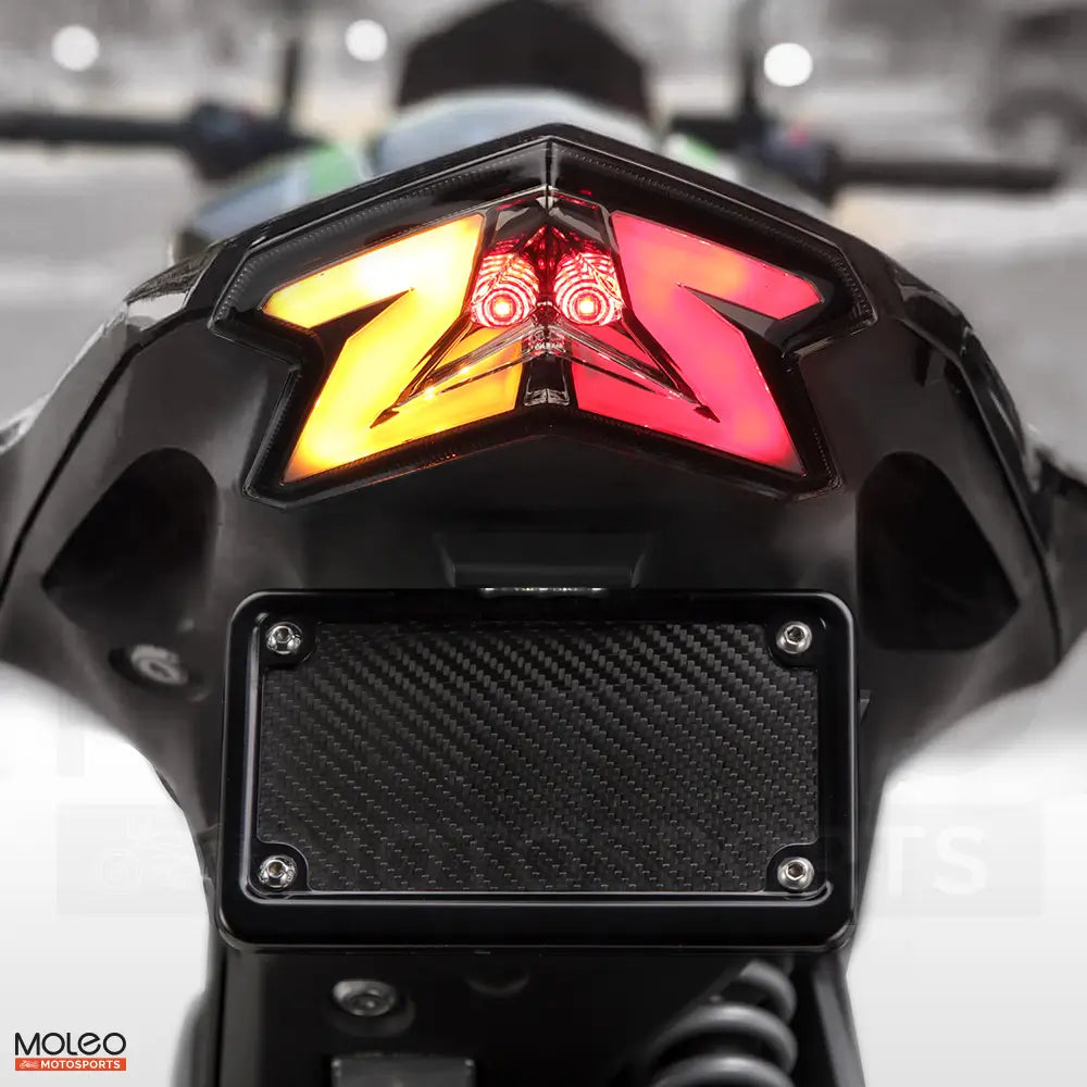 LEDs pulse amber and red under hard braking, creating a rear-end presence as menacing as the Z800's performance