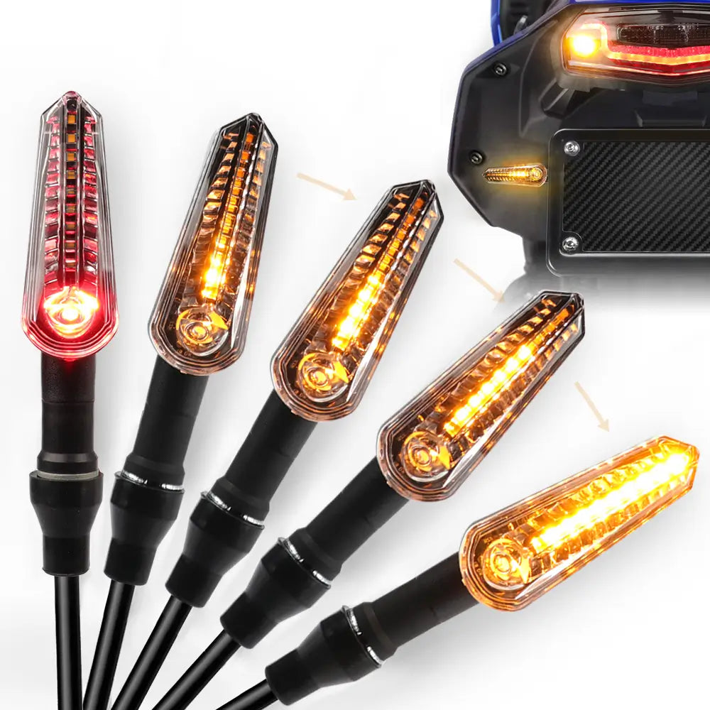 MOLEO Motorcycle Rear LED Sequential Dynamic Flashers with Running Light