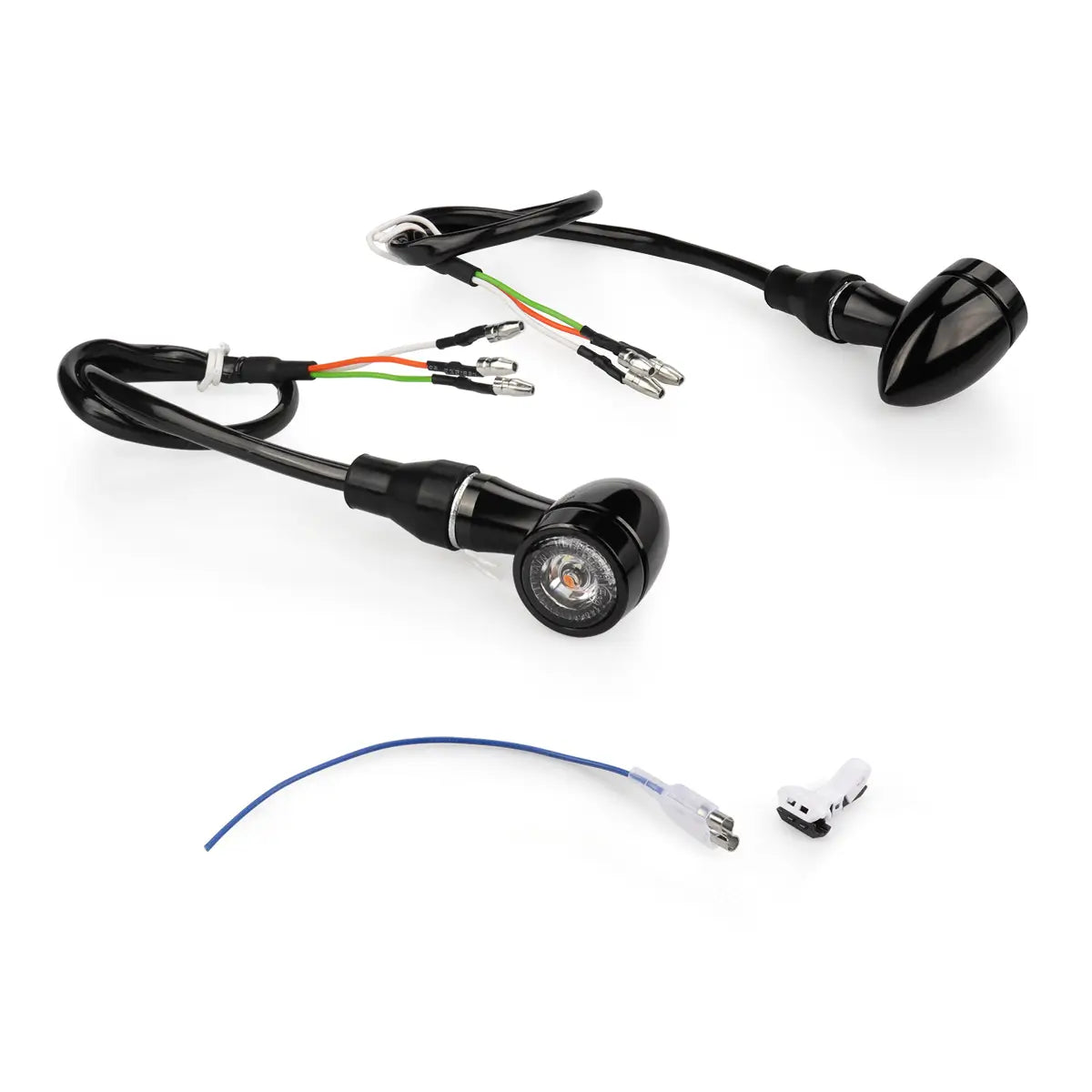 MOLEO Motorcycle Bullet 2-in-1 Turn Signals with No-cut Wire Kit