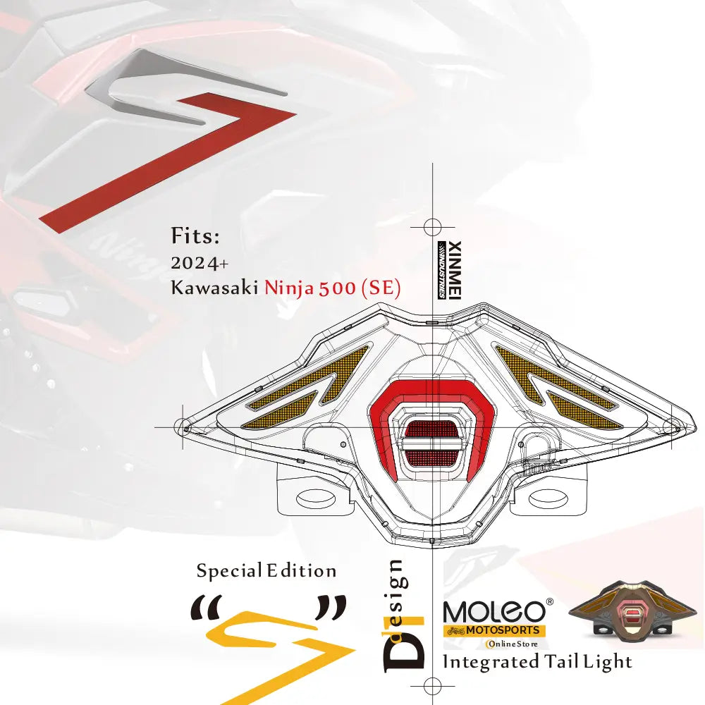 MOLEO Motosport Technological Features Design Integrated Tail for Kawasaki Ninja_500