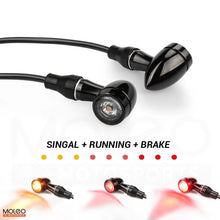 MOLEO CNC Bullet Mnin Universal
 Motorcycle 3-in-1 Rear LED Turn Signals with Brake Light