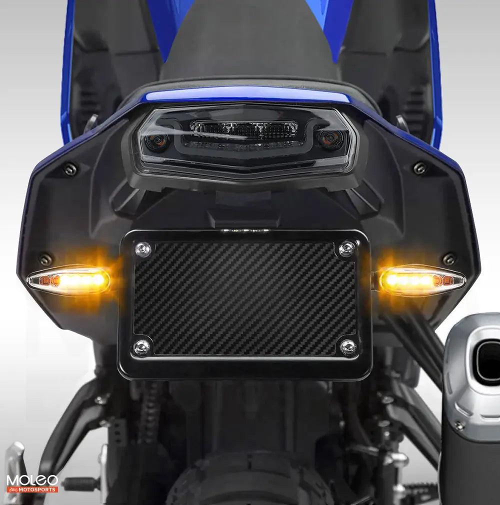 MOLEO Motosports Motorcycle Sequential LED Turn Signals installed on Yamaha T7.
