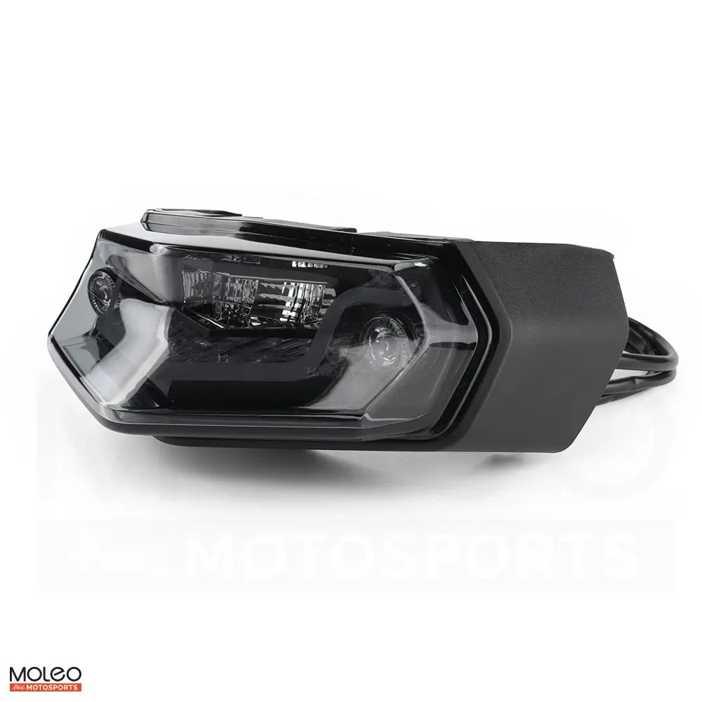 MOLEO integrated tail light for Yamaha Tenere 700 has a light smoked gray lens, showing internal design clearly.