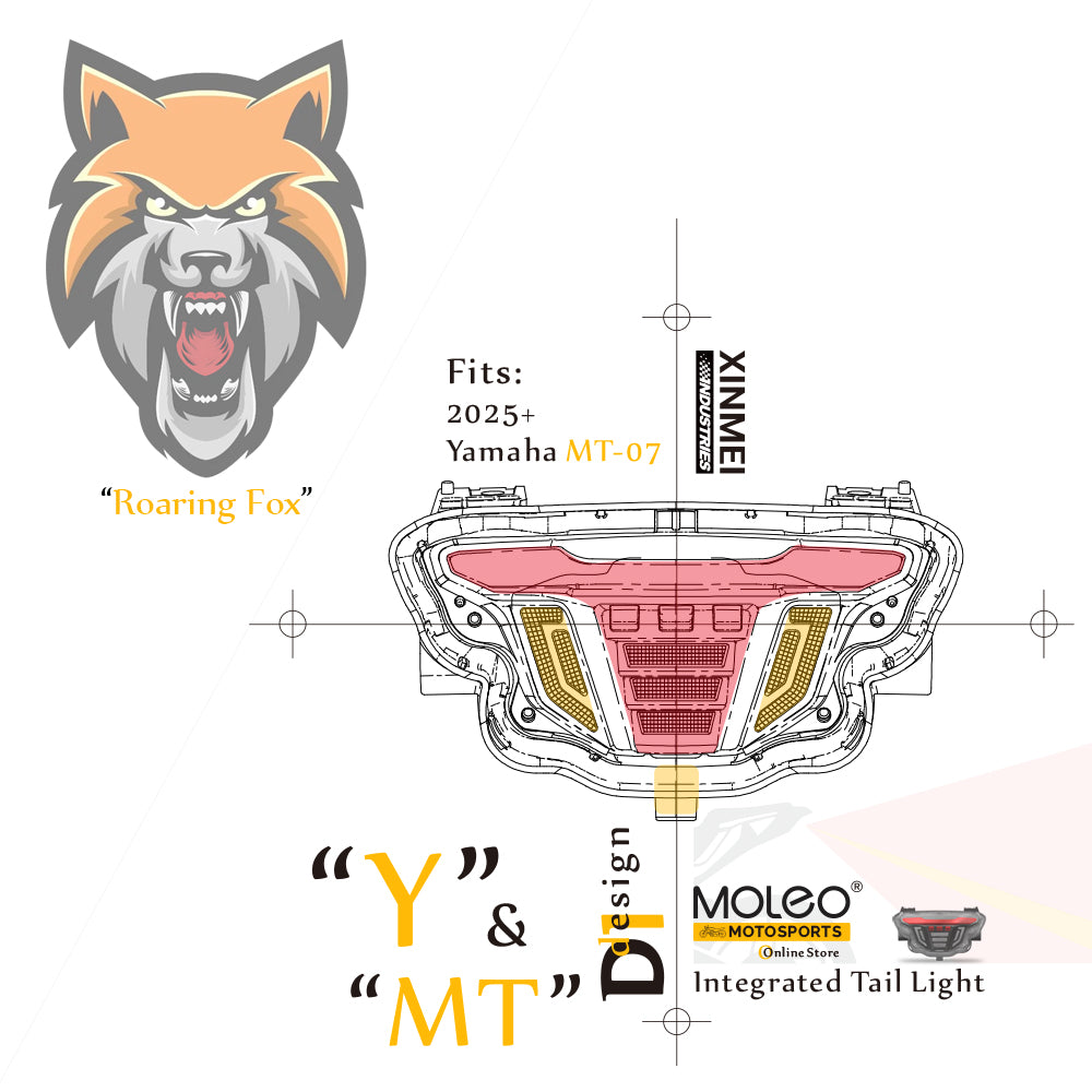 MT-07 integrated taillight design concept is inspired by the roaring fox.