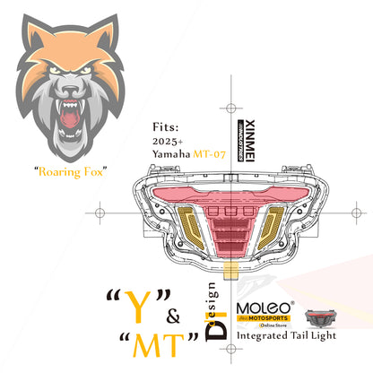 MT-07 integrated taillight design concept is inspired by the roaring fox.