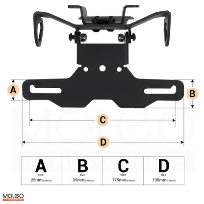 Product Size for MOLEO 2025 MT07 Fender Eliminator Kit