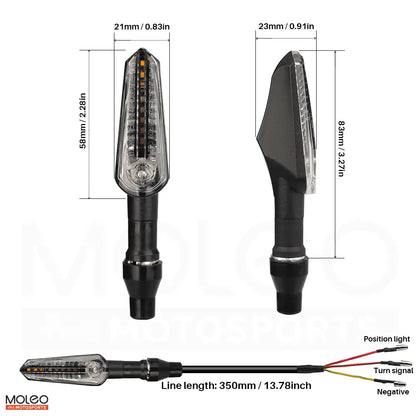 Size & Wiring Diagram for Motorcycle Rear Sequential LED Turn Signals