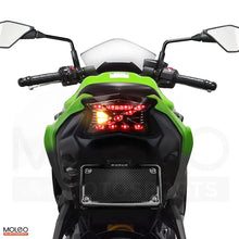 The lighting design draws inspiration from the design elements of the Kawasaki Z650