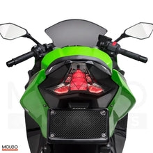 The running light of the integrated tail light on Kawasaki Ninja 400 / Z400 casts a gentle glow, lending a refined touch to the bike.