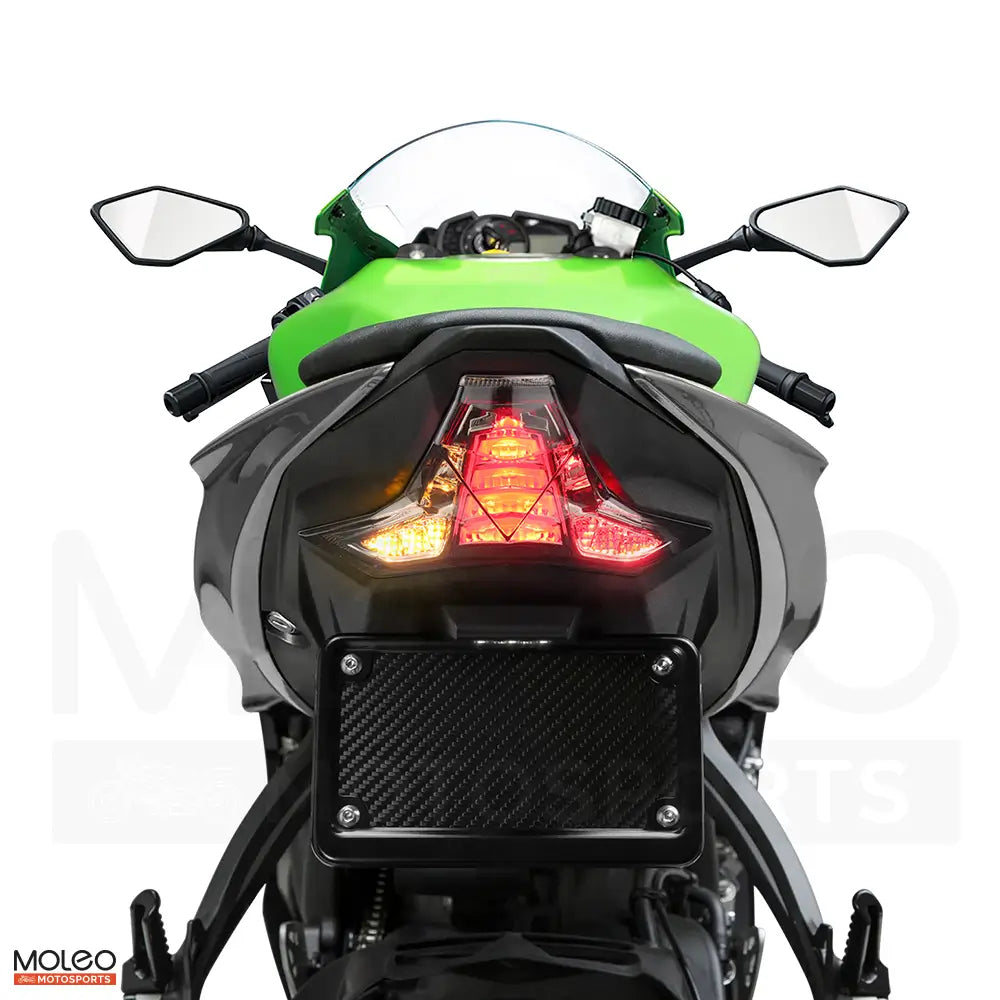 The unique Lens lines seamlessly blend into Kawasaki's rear design language.