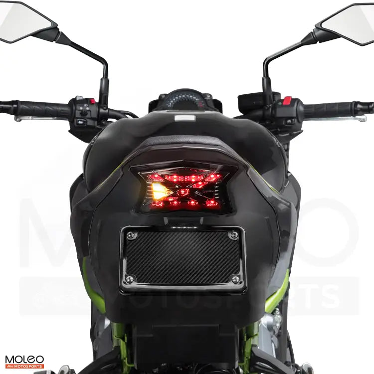 The unique "Z" illuminated design draws inspiration from the tail geometry of the 2017-2024 Kawasaki Z900