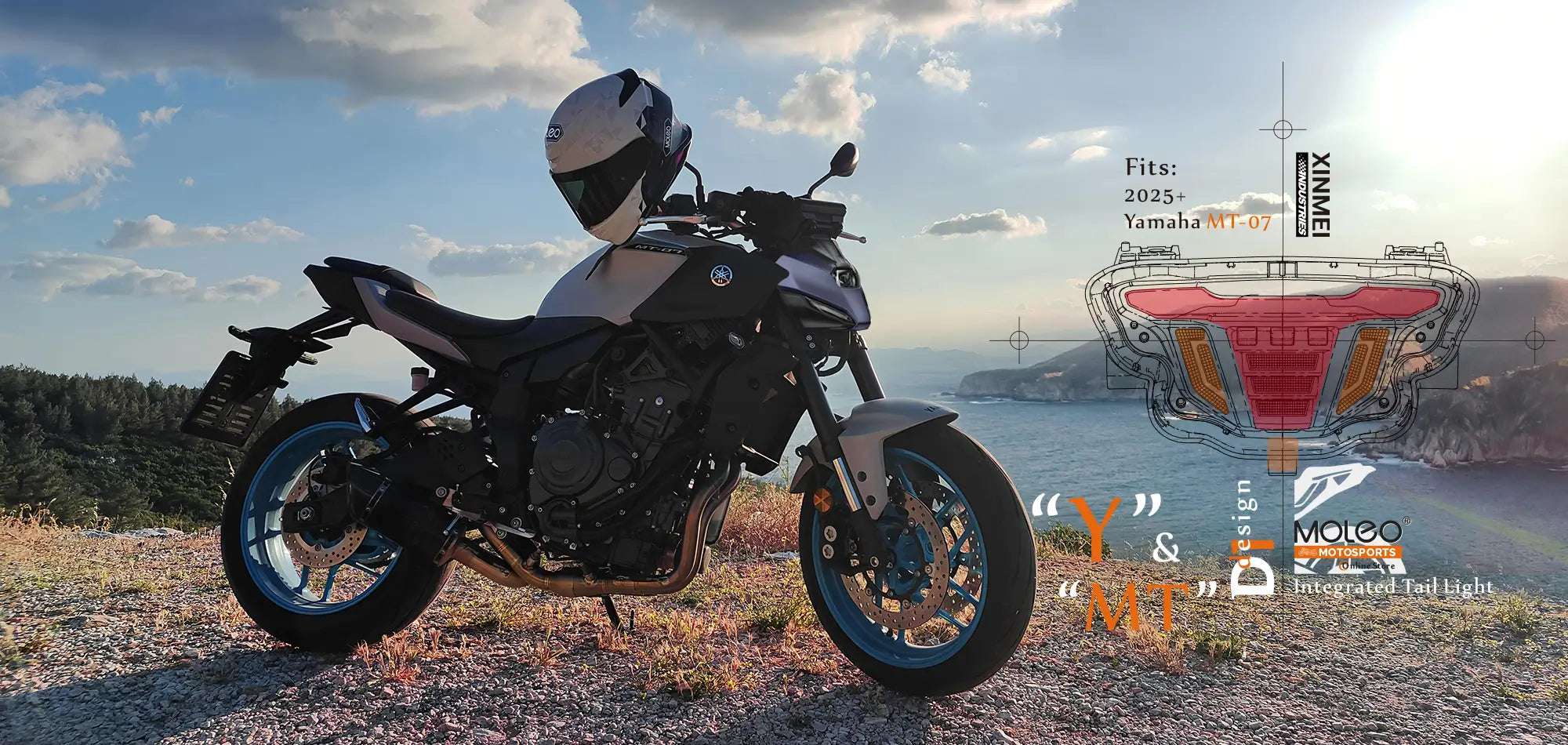 MOLEO new design integrated tail light for Yamaha MT-07 2025