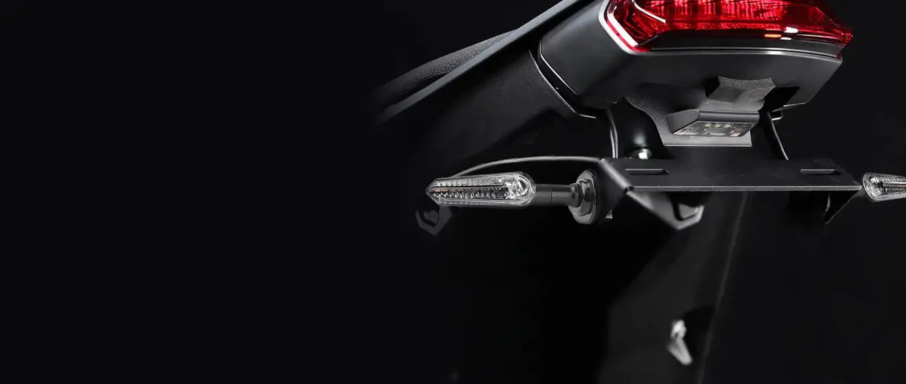 motorcycle tail tidy with license plate light.